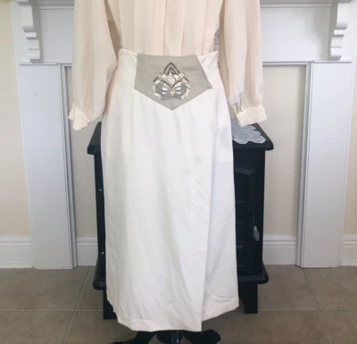 Falda envolvente de lana de cuero de serpiente EREZ de colección talla 12 adorno brillante LEER Foto 1 de 4