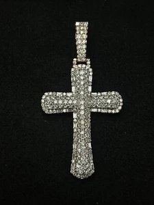 2.52ct Diamond Cross Pendant ,  9k Rose gold - Picture 1 of 3