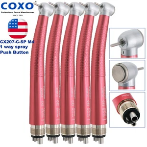 US COXO Dental High Speed Air Turbine Handpiece M4 4 Holes Red Color CX207-C - Picture 1 of 12