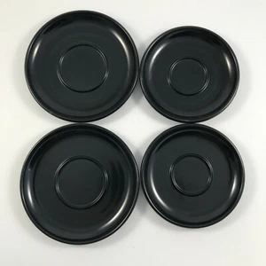 NESPRESSO Set 4 ORIGINAL BLACK SAUCERS 4-1/4" and 5" - Swiss Made A&P CAHEN ADN - Picture 1 of 7