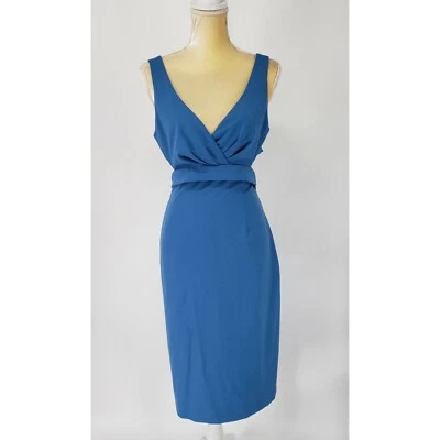 Vestido negro halo recortado para mujer talla 10 Jackie-O cuello en V azul sin forro abertura nuevo con etiquetas Foto 1 de 4