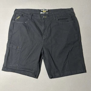 Ariat Rebar M4 Shorts Mens 42 Regular Low Rise Black Cotton Stretch 10” Inseam - Picture 1 of 8