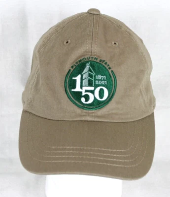 Gorra de béisbol PLYMOUTH STATE color tostado y verde gorra trasera ajustable logotipo 150 aniversario Foto 1 de 4