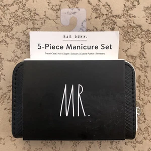 Rae Dunn "MR." 5 Piece Manicure Set. Black. Brand New - Picture 1 of 3