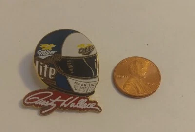 NASCAR Classic Original Rusty Wallace Miller Lite Racing Helmet Hat Pin - Image 1 of 4
