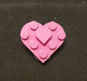 Lego Heart Badge With Small Heart Tile Custom Made, Tie Pin, Valentines Day - Picture 1 of 2