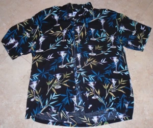 Camisa Tropical Leaves & Martinis Rayón Botón Delantero Para Hombre XL Extra Grande - Imagen 1 de 2
