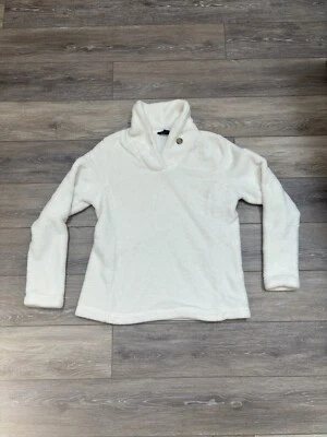 Pullover Lands' End polar para mujer talla M blanco difuso acogedor Cabincore Foto 1 de 4