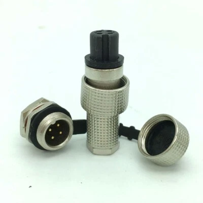 2 sets GX12 G12 IP67 4 Pin Waterproof Aviation Cable Connectors Panel Mount Plug - Image 1 of 4