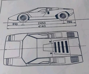 LAMBORGHINI COUNTACH LP 400 /B LP 112 COPIA Scheda Omologazione italiana 1977 - Imagen 1 de 11
