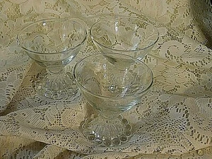 3 Wüstengeschirr Anker Hocking Boopie Perlenbasis Klarglas 3er Set Vintage - Bild 1 von 5