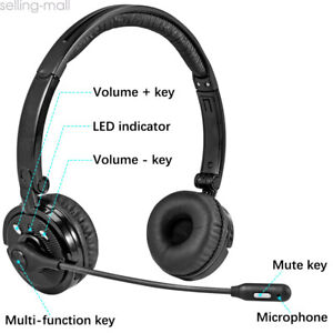 Headset Headphones Wireless Bluetooth with Microphone & Mute Button for Chatting