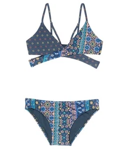 O'Neill L95006 Girls Blue & Navy Margot Wrap Top Swim Set Size 14 - Picture 1 of 5