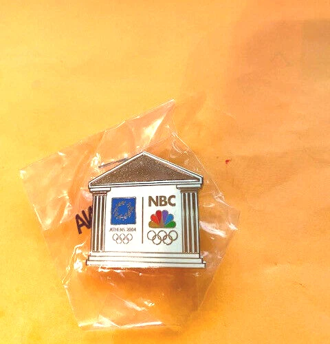 ATHENS OLYMPICS PIN NBC MEDIA SILVER PARTHENON NEW LTD ED 600 - Image 1 of 1