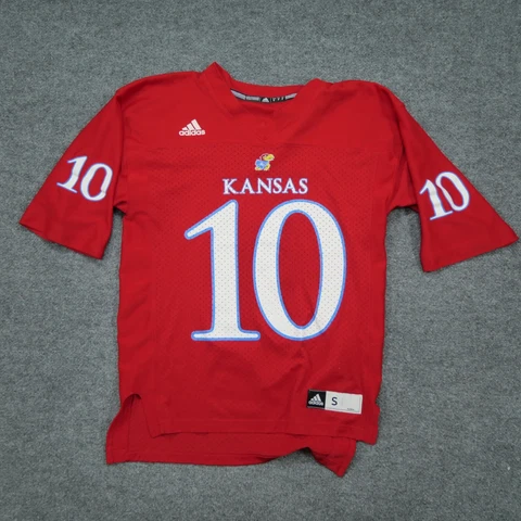 University Of Kansas Jersey Adult Small Red Adidas Ku Jayhawks College Football Cover