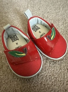 TOMS X Once Upon A Farm Baby Shoes RED Size 2 BRAND NEW - Picture 1 of 4