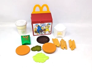 1989 Fisher Price McDONALD’S HAPPY MEAL FAST KOMPLETTES SET BIG MAC, POMMES, TASSE - Bild 1 von 6