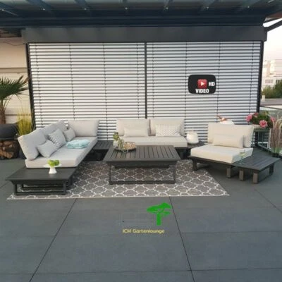 ICM Gartenlounge Menton Aluminium anthrazit Gartenmöbel Loungegruppe Sitzgruppe - Bild 1 von 4