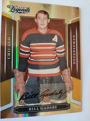 Donruss Sports Legends #34 2008 Bill Gadsby espejo dorado automático 25/07 + Foto 1 de 2