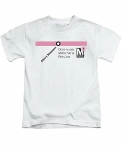 Cherry Blossoms (Metro Pink Line) Youth T-Shirt - Picture 1 of 1