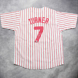 Trea Turner Philadelphia Phillies Autographed Signed Custom White Jersey BAS COA