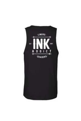 Hombre Inkaddict Forro & Sombreadores Tanque Top Negro / Blanco SMALL-2XLARGE - Imagen 1 de 3