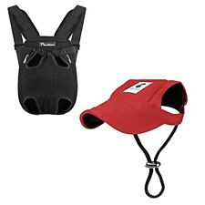  Pet Carrier Backpack M Size Black & Adjustable Dog Baseball Cap Outdoor Sport 