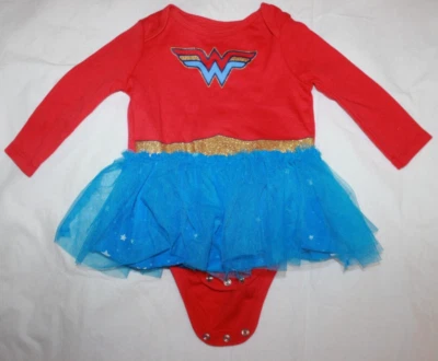 Disfraz Mujer Maravilla Una Pieza Bebé Talla 6/9 Meses Foto 1 de 4