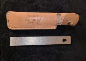 7' Vintage Schrade Old-Timer Honesteel Sharpening Rod & Sheath USA Model Early - Picture 1 of 6