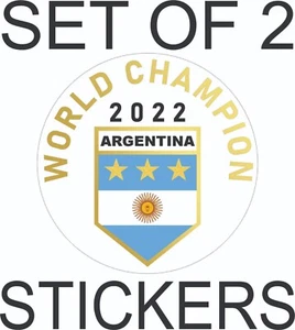 SET Of 2 Argentina Round Sticker Decal World Cup Champions FIFA 2022 Champions - Picture 1 of 1