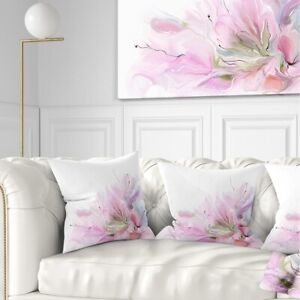 Designart 'Lovely Pink Flowers' Abstract Floral Throw Pillow