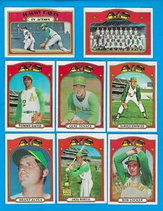 1972 Topps OAKLAND A'S 8-Card Lot - Gene Tenace, Tommy Davis, Angel Mangual NM - Picture 1 of 2