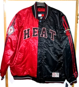 Men's NBA Miami Heat x Tommy Jeans Full Snap Jacket Red/Black Size 2XL,XXL GIII - Picture 1 of 8