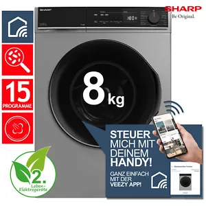 SHARP ES-PRO814SA-DE Waschmaschine 8 kg Silber WIFI VeeZy App RO_ESPRO814SADE_R - Bild 1 von 17