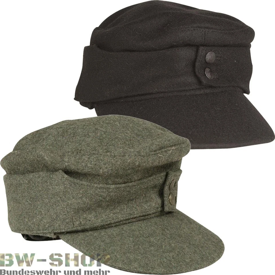 WEHRMACHT FIELD HAT M43 WH PZ HAT WWII PEAKED CAP BW MOUNTAIN HAT WOOL 2 COLORS - Image 1 of 1