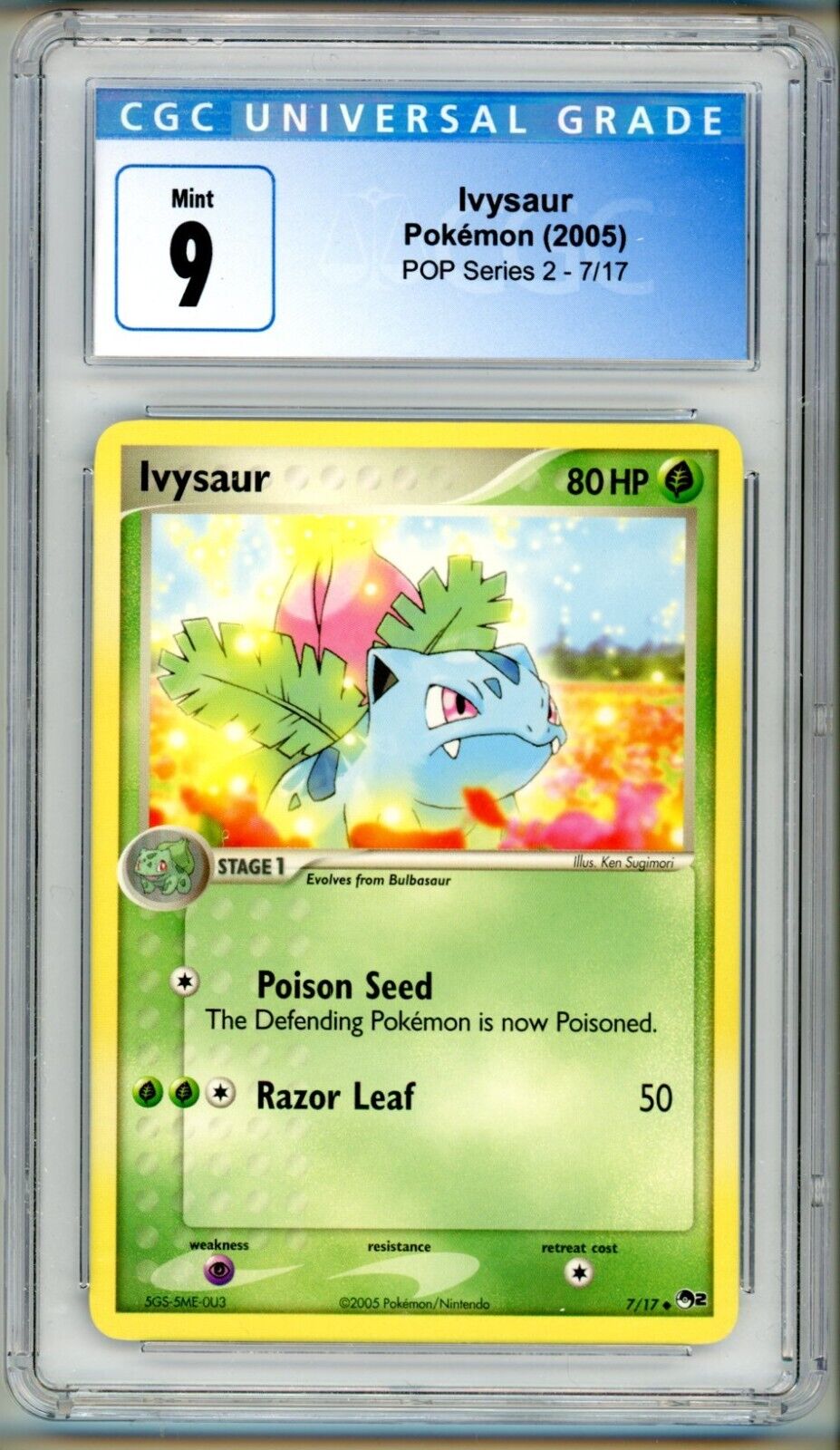CGC 9 Graded Pokemon Card Ivysaur Pop Series 2 7/17