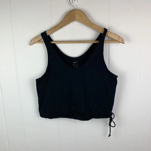 Nike Cropped Tank Top Black Drawstrings Women’s Small - Picture 1 of 3