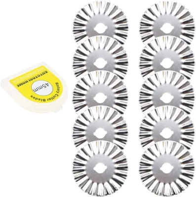 10Pc 45Mm Pinking Blades Rotary Cutter Pink Refill Blade for Cloth Fabric - Image 1 of 4