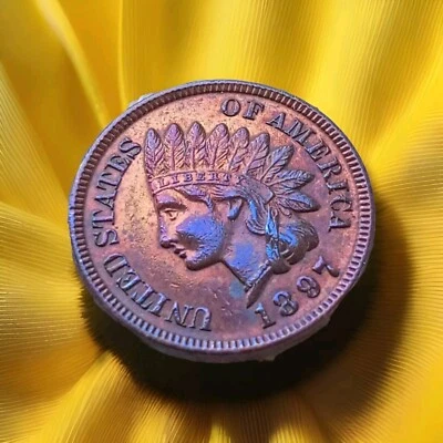 1897-P  Indian Head Rainbow Toneing Beautiful Proof Like Condition. - Image 1 of 4
