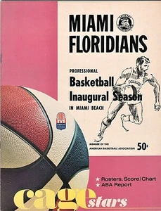 1968-69 Miami Floridians ABA Cage Stars Game Program vs. Dallas Chaparrals - Picture 1 of 6