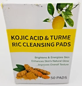 50 pcs Kojic Acid And Turmeric Cleansing Pads Facial Sponges Brightens exp 07/27 - Picture 1 of 5