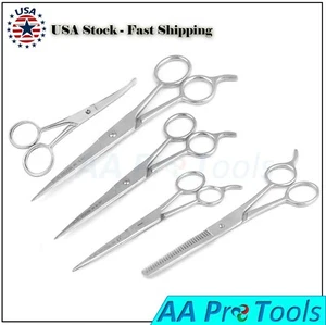 5PCS DOG PET PROFESSIONAL GROOMING HAIR THINNING SCISSORS SHEARS VARIETY SET NEW - Picture 1 of 2