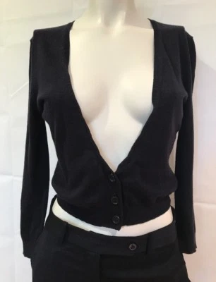 Cardigã Vera Wang comprimento cintura mangas compridas da Bergdorf Goodman $650 tamanho M - Imagem 1 de 4