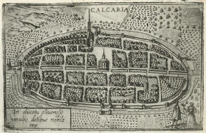 Mapa "Calcaria" (Kalkar - Alemania) Francesco Valegio-D. Rascicotti, c.1598 - Imagen 1 de 2
