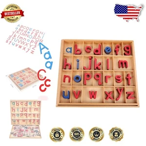 Wooden Montessori Alphabet Set with Safety Edges - Ideal for Language Learning - Picture 1 of 8