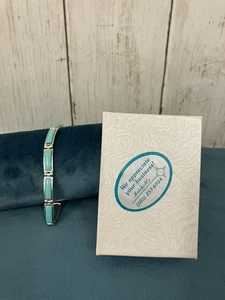 Ray Jamarillo 925 Sterling Silver Turquoise Inlaid Link Bracelet 7.7” Signed NIB - Bild 1 von 15