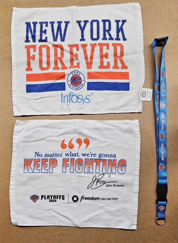 New York Knicks MSG SGA 2023 2024 Jalen Brunson Playoff Toalla Llavero Cordón  Foto 1 de 1