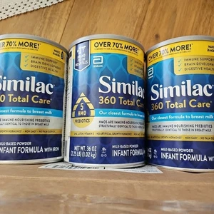 Lote de 3 (tres) latas Similac 360 Total Care 36 oz valor GRANDE, caducan 4/2027 con plancha - Imagen 1 de 7