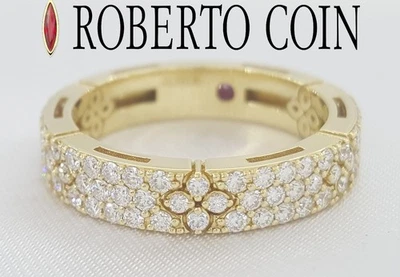 Roberto Coin Love in Verona Diamond Pave Ring 1.1 ct 18k Yellow Gold Rtl $8,240 - Image 1 of 4