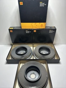 (3) Kodak Carousel Transvue 140 Slide Projector Trays Original Boxes & Manuals - Picture 1 of 15